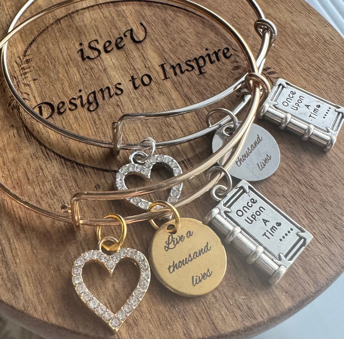 Book lovers charm bracelet